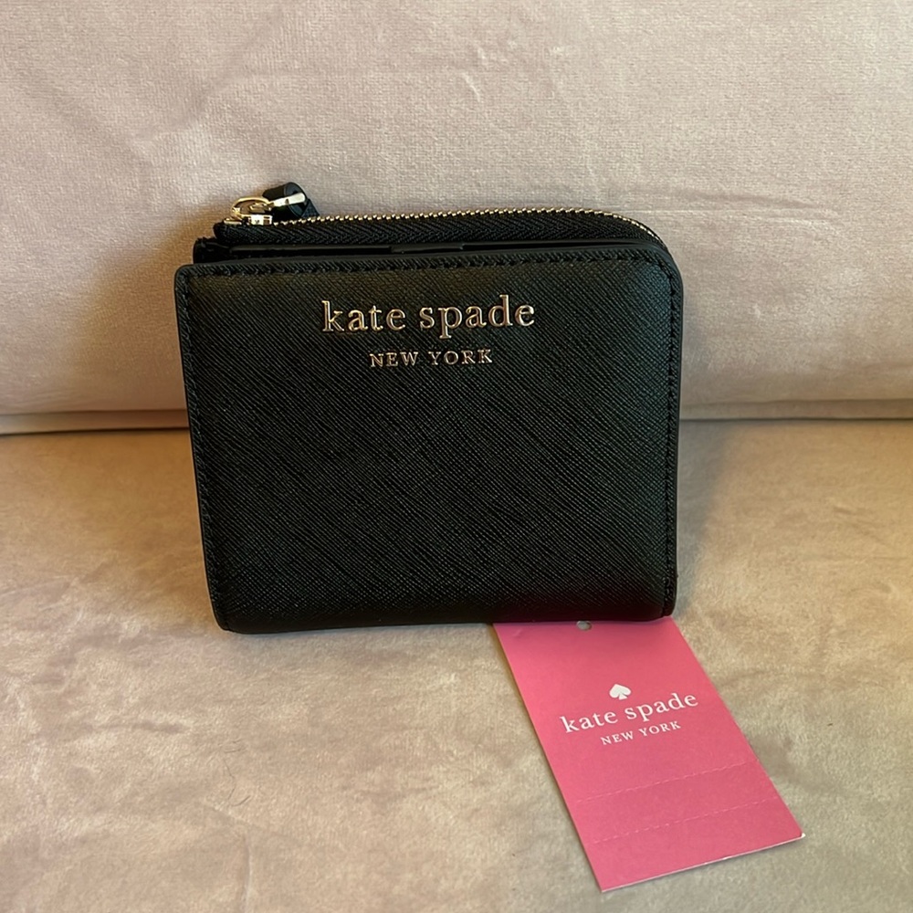 Kate Spade small black leather wallet.
